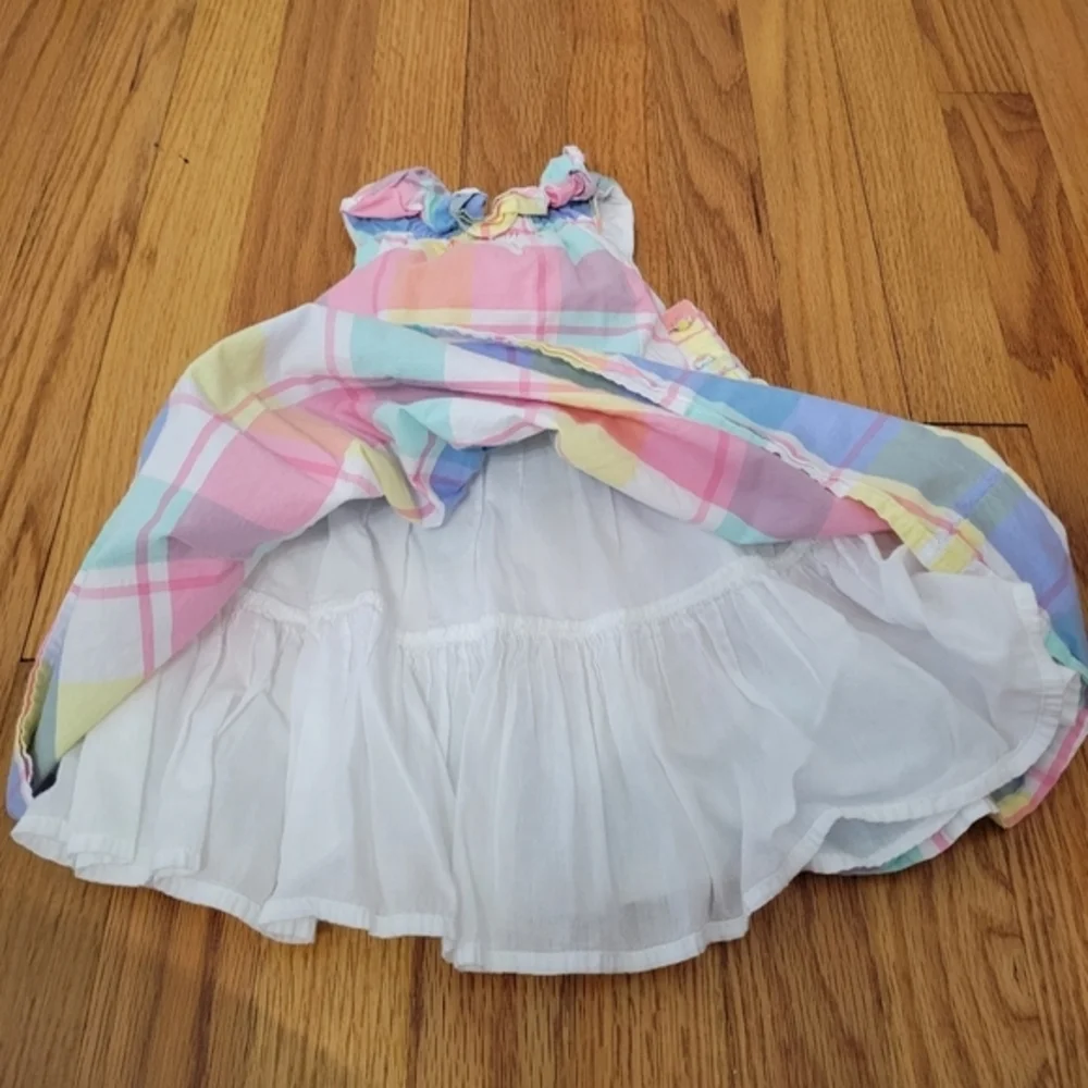 Tommy Bahama Toddler Girl Pastel‎ Plaid Summer Outfit Dress & Bloomers 18 months